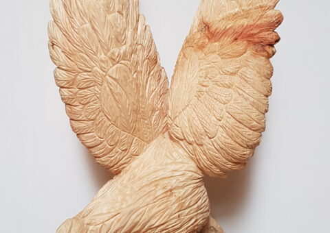 Aquila - scultura su cirmolo 70x30x30 cm