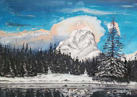 Paesaggio alpino - olio su tela 50x35 cm
