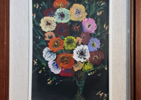 Mazzo di fiori - olio su legno 16,5x22 cm (1993)