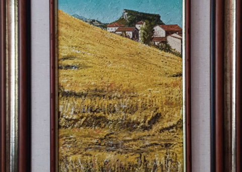 Villa Berza - olio su tela di iuta 25x40 cm (1998)