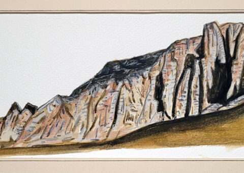 Studio per Skyline 5 (Sella) - acquarello su cartone 28,5x10,5 cm